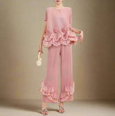 Truly Plissé Floral Ruffle 2-Piece